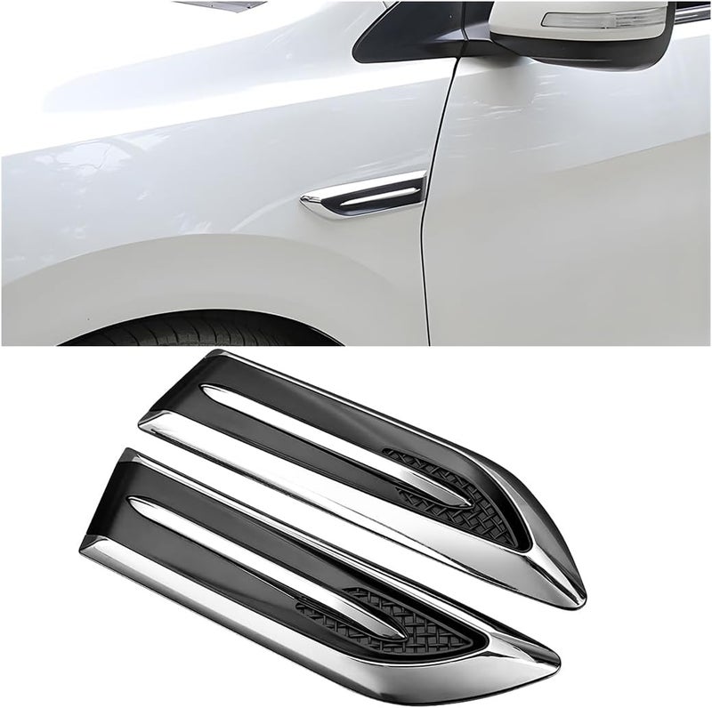 Sandfren 2PCS Car Hood Side Air Flow Intake Vent Trim, Self Adhesive Weatherproof Vehicle Grille Mudguard Side Stickers, Auto Exterior Decorative Accessories, Universal for SUV Sedan Truck - Image 1